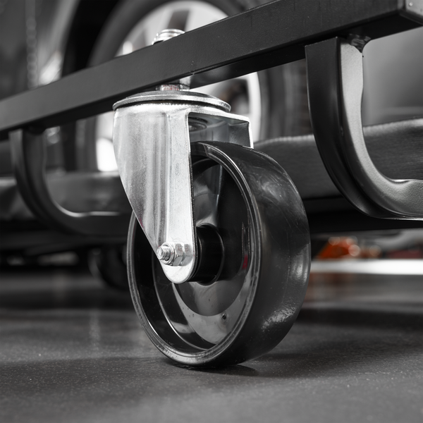 SEALEY SCR101S Steel Creeper with 4 Rough Ground 5" Wheels & Adjustable Back/Headrest