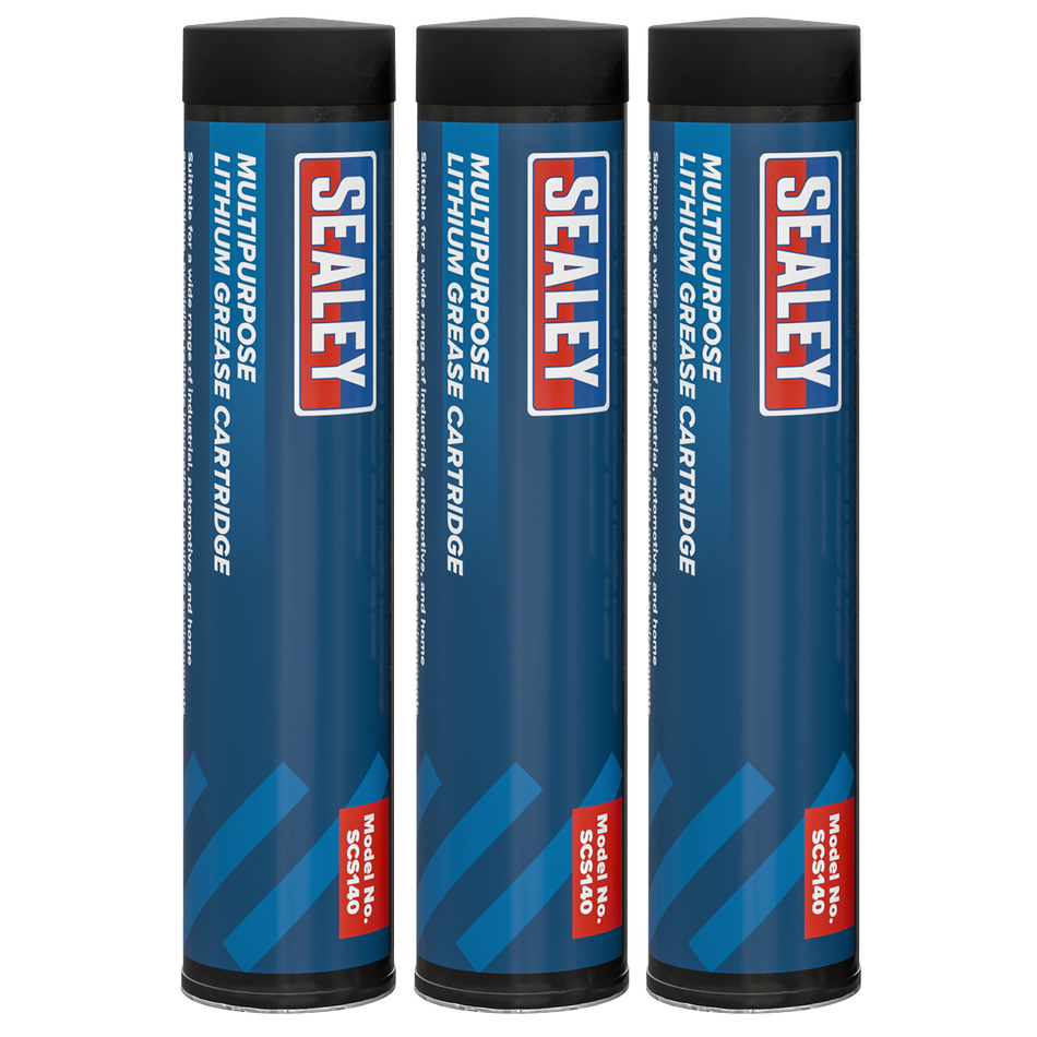 Sealey SCS140 Multipurpose Lithium Grease Cartridge 85g - Pack of 3