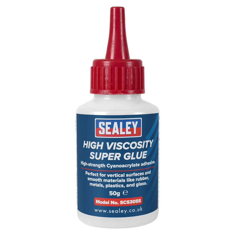Sealey SCS305 High Viscosity Super Glue - Cyanoacrylate Adhesive, Fast-Bonding Formula 50g 25pc - Clear