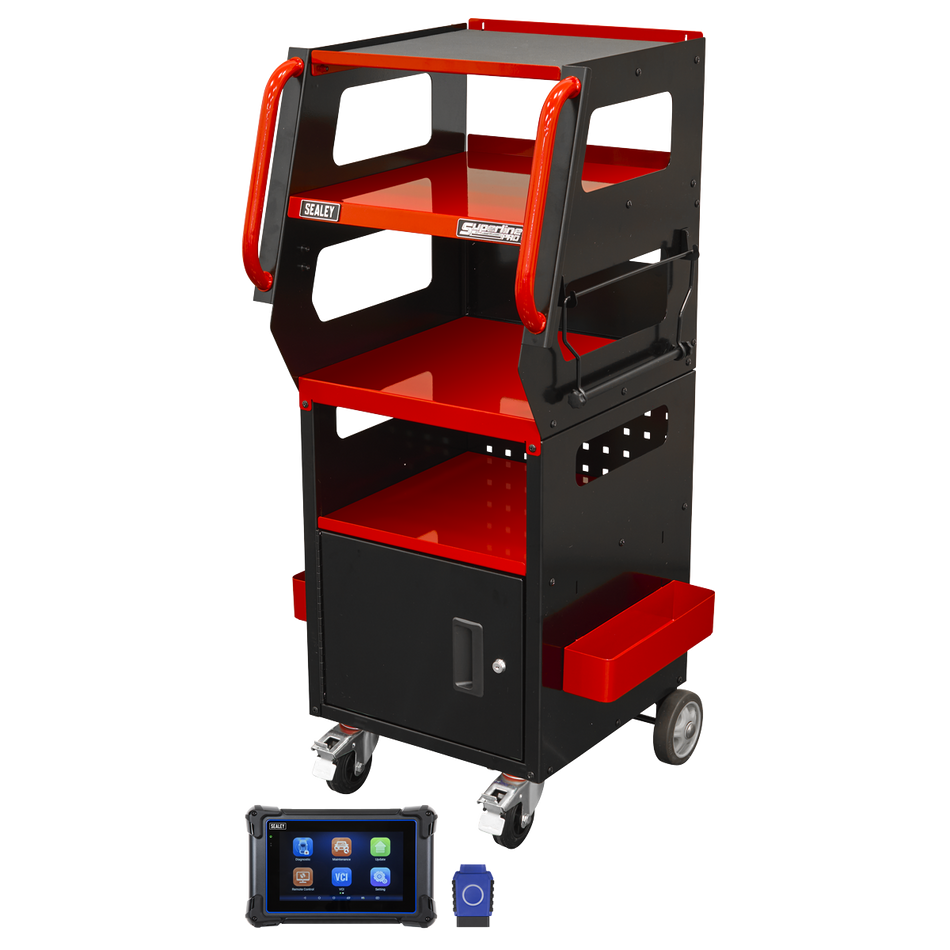Sealey SDS1R Diagnostic Tablet & Trolley - Red
