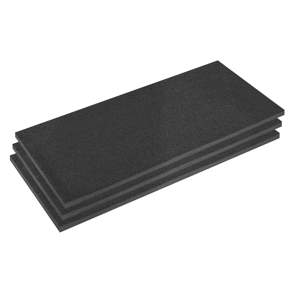 Sealey SFPK30BK Easy Peel Shadow Foam® 1200 x 550 x 30mm, Black/Black - Pack of 3