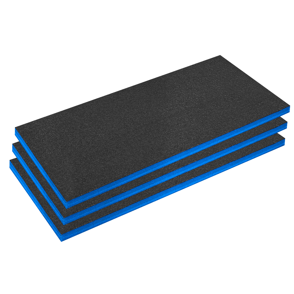 Sealey SFPK50B Easy Peel Shadow Foam® 1200 x 550 x 50mm, Blue/Black - Pack of 3