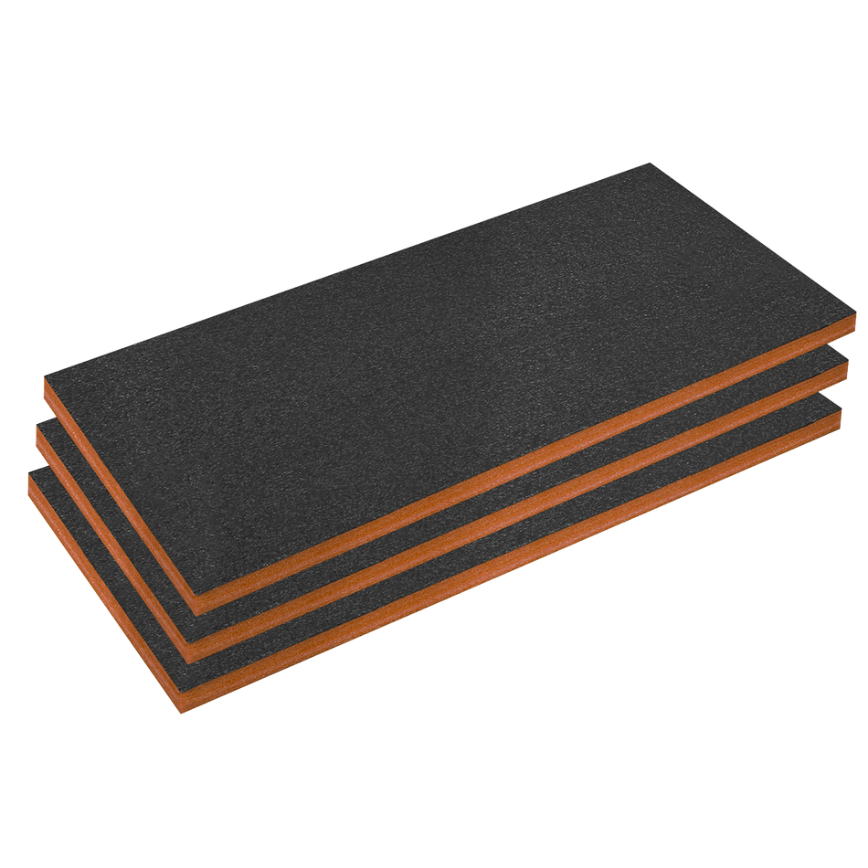 Sealey SFPK50OR Easy Peel Shadow Foam® 1200 x 550 x 50mm, Orange/Black - Pack of 3