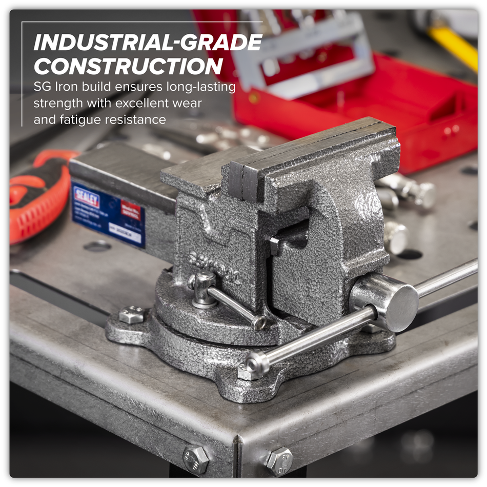 Sealey SGV100L 100mm SG Iron Vice with Swivel Base