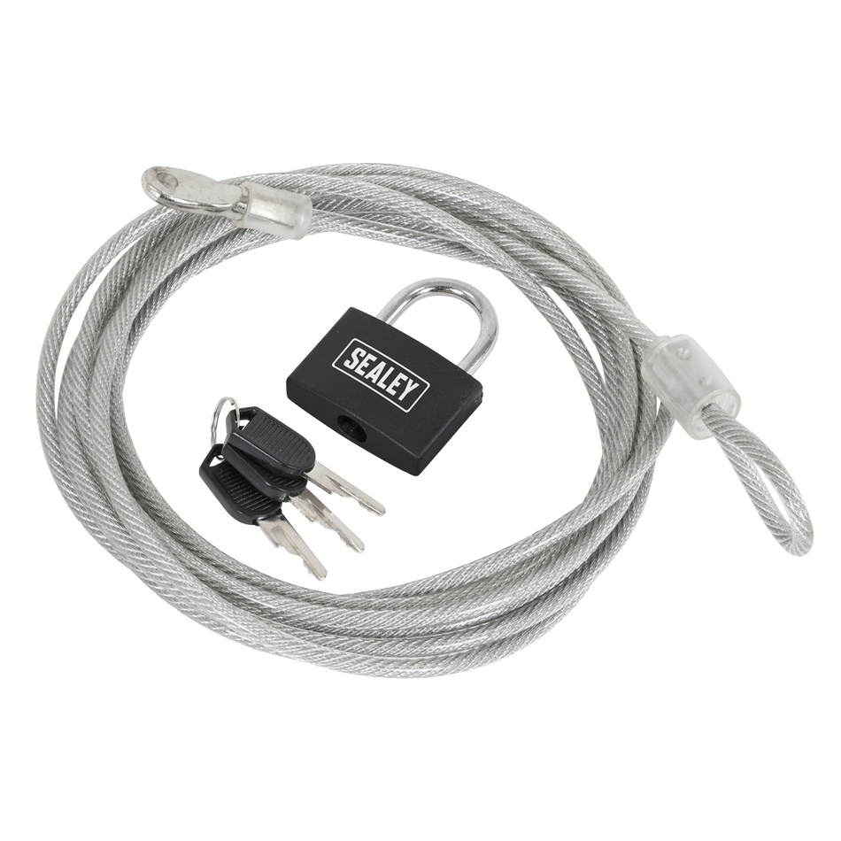 Sealey SHGCL3 Motorcycle Cable Lock 3m