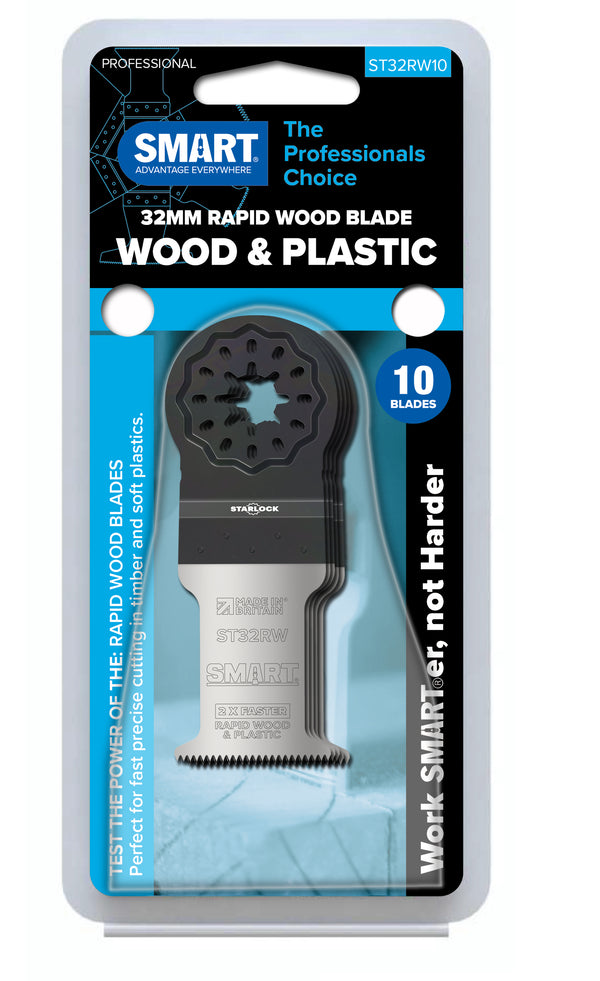 SMART ST32RW10 Professional Series 32mm Rapid Wood Blade - 10 Pack