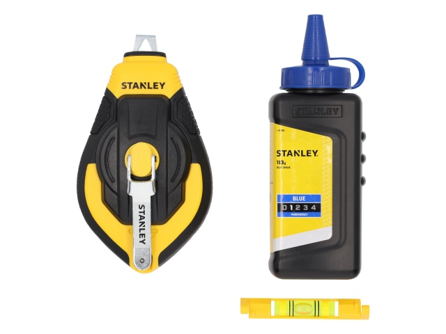 STANLEY STA147312 3:1 CHALK LINE SET (CHALK LINE, BLUE CHALK & LEVEL)