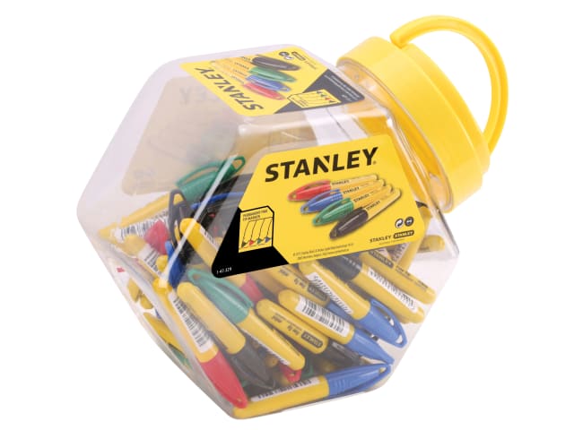 STANLEY® STA147329 MINI MULTICOLOUR FINE TIP MARKER PENS (CONTAINER OF 72)