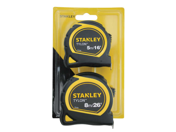 Stanley STHT9-98985 Tylon™ Pocket Tapes 5m/16ft + 8m/26ft (Twin Pack)