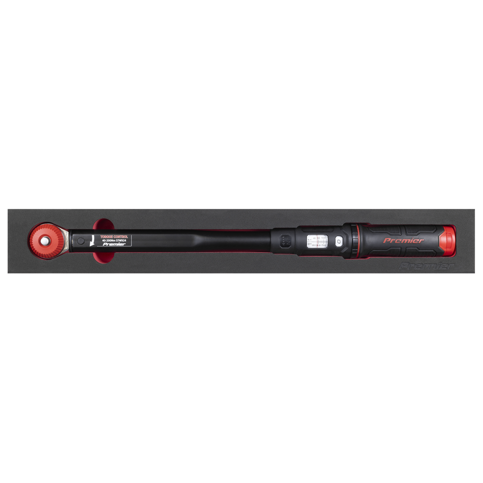 Sealey STW924 Premier Black Calibrated Micrometer Torque Wrench with 1/2"Sq Push-Through Drive 40-200Nm