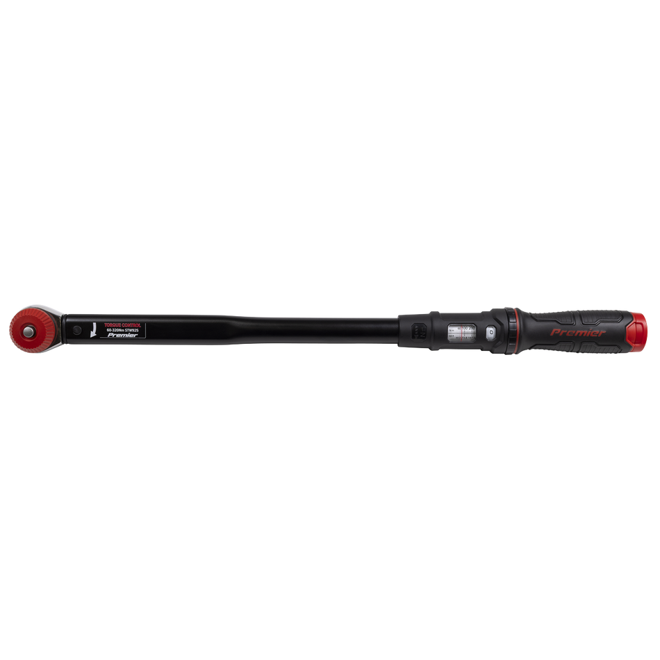Sealey STW925 Premier Black Calibrated Micrometer Torque Wrench with 1/2"Sq Push-Through Drive 60-320Nm