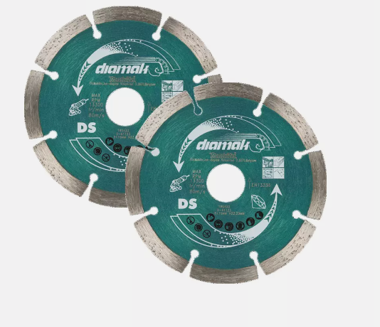 2x Makita D-61123 SEG Diamond Cutting Disc 115mm Concrete Stone Cutter