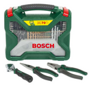 Bosch 2607017197 DIY X-Line Accessory Case Pliers Set 70 Pieces - Green/Grey