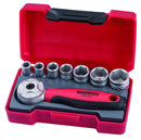 Teng Tools T1408 Socket Set 1/4 in Drive Metric 8 Pieces Mini Ratchet