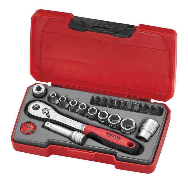 Teng Tools T1422 Socket Set 1/4" Drive Metric 22 Pieces