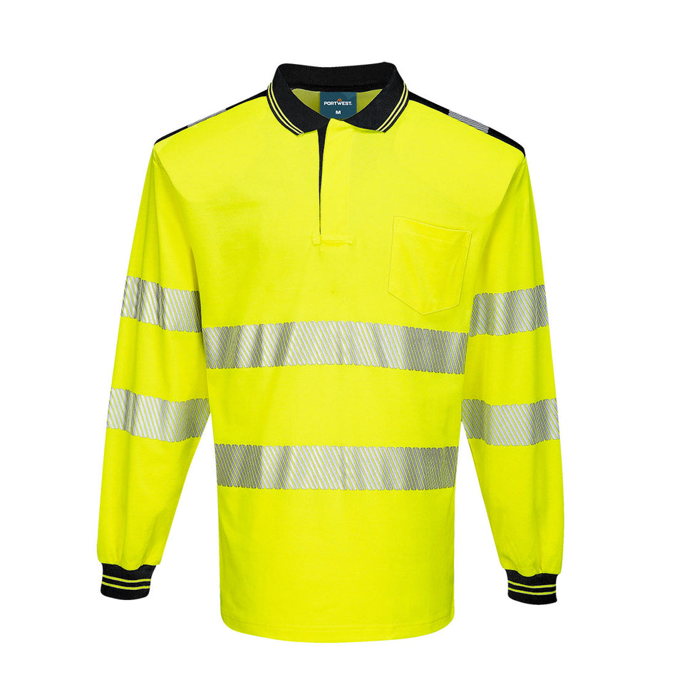 Portwest PW3 Hi-Vis Cotton Comfort Polo Shirt L/S