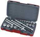 Teng Tools T3418-6 Socket Set 3/4" Drive Metric 18 Pieces