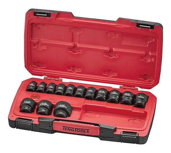 Teng Tools T9218AF Impact Socket Set 1/2" Drive AF DIN 18 Pieces