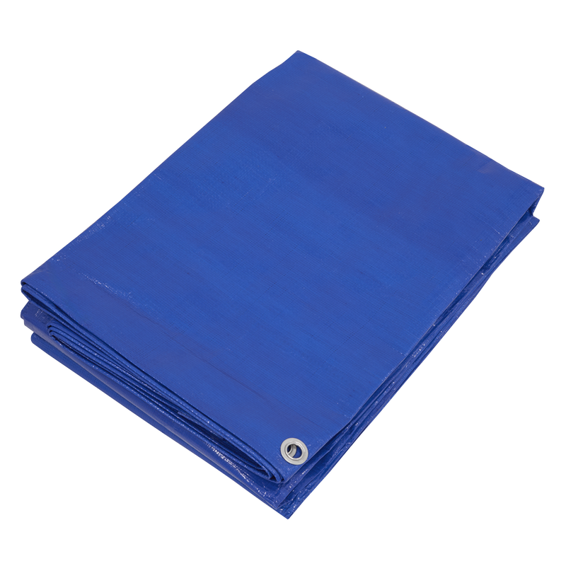 Sealey TARP5070 Lightweight PE Tarpaulin 5.49 x 7.32m - Blue