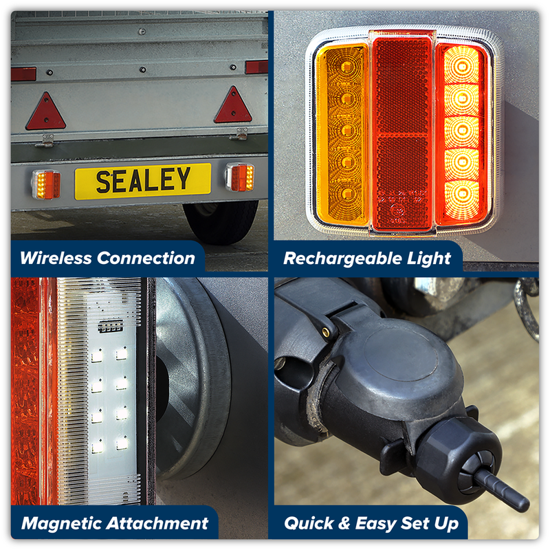 SEALEY TB183LEDW 13-Pin Wireless SMD LED Trailer Light Set 2pc