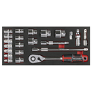 Sealey TBT42 Socket Set with Tool Tray 1/2"Sq Drive 22pc