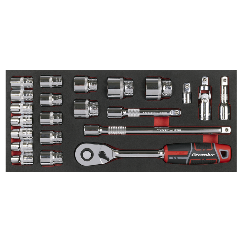 Sealey TBT42 Socket Set with Tool Tray 1/2"Sq Drive 22pc