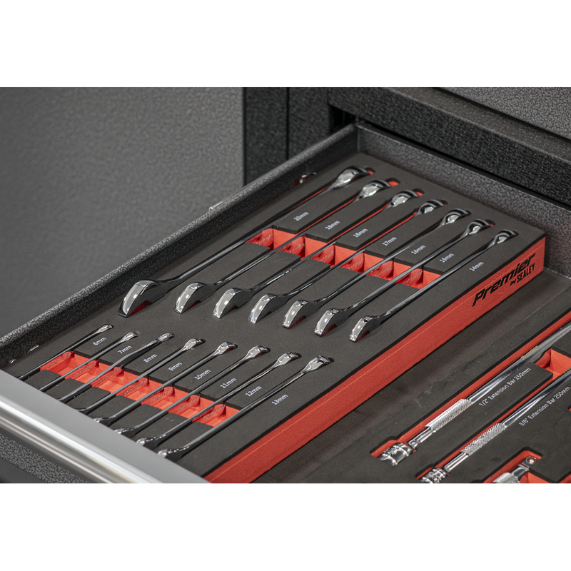 SEALEY TBT48 Premier Combination Spanner Set with Tool Tray 15pc