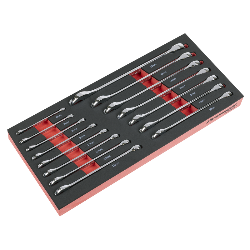 SEALEY TBT48 Premier Combination Spanner Set with Tool Tray 15pc