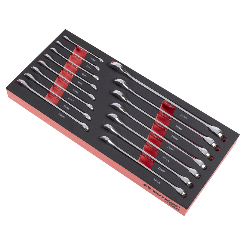 SEALEY TBT48 Premier Combination Spanner Set with Tool Tray 15pc