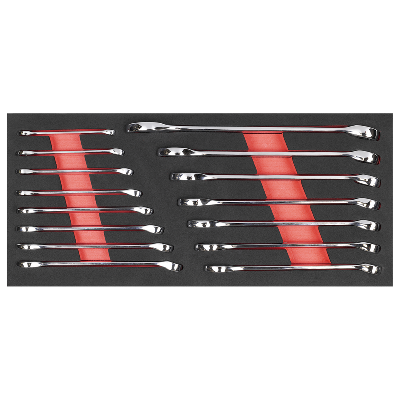 SEALEY TBT48 Premier Combination Spanner Set with Tool Tray 15pc
