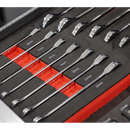 SEALEY TBT49 Premier Ratchet Spanner Set with Tool Tray 14pc