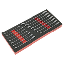 SEALEY TBT49 Premier Ratchet Spanner Set with Tool Tray 14pc