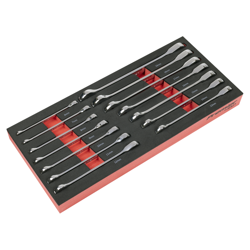 SEALEY TBT49 Premier Ratchet Spanner Set with Tool Tray 14pc