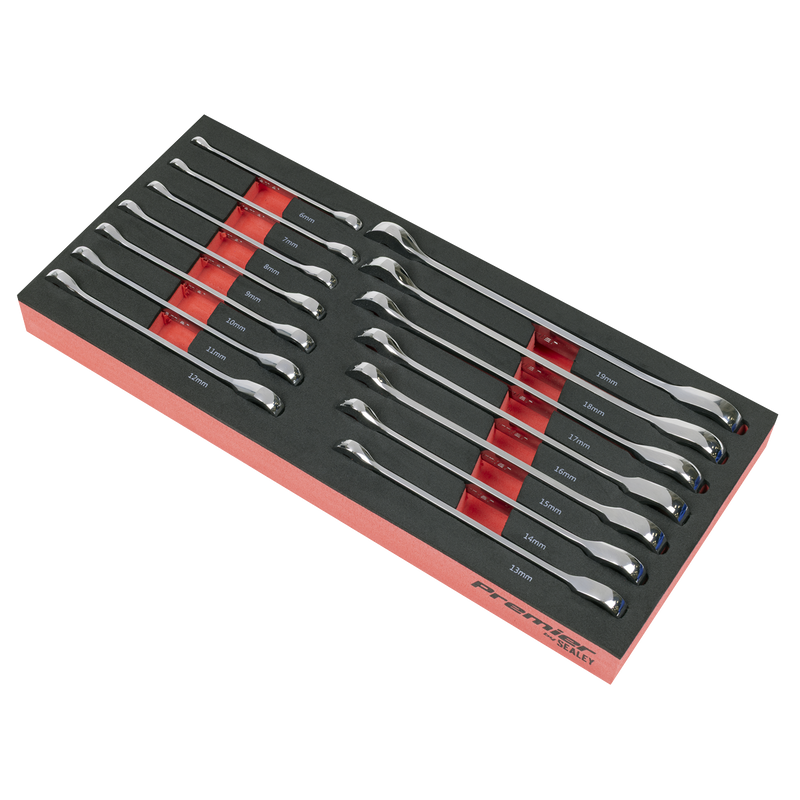 SEALEY TBT49 Premier Ratchet Spanner Set with Tool Tray 14pc