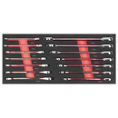 SEALEY TBT49 Premier Ratchet Spanner Set with Tool Tray 14pc