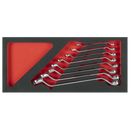 Sealey TBT51 Deep Offset Spanner Set with Tool Tray 8pc