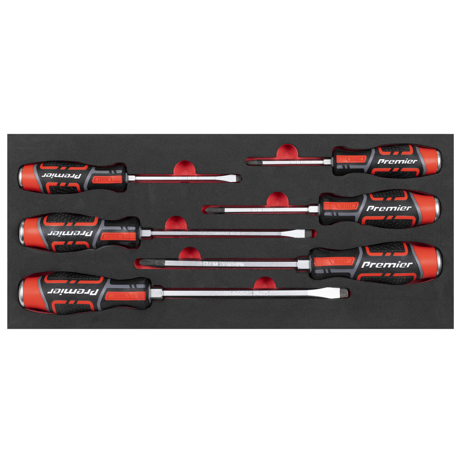 SEALEY TBT54 Premier Hammer-Thru Screwdriver Set with Tool Tray 6pc
