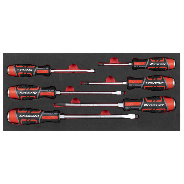 SEALEY TBT54 Premier Hammer-Thru Screwdriver Set with Tool Tray 6pc