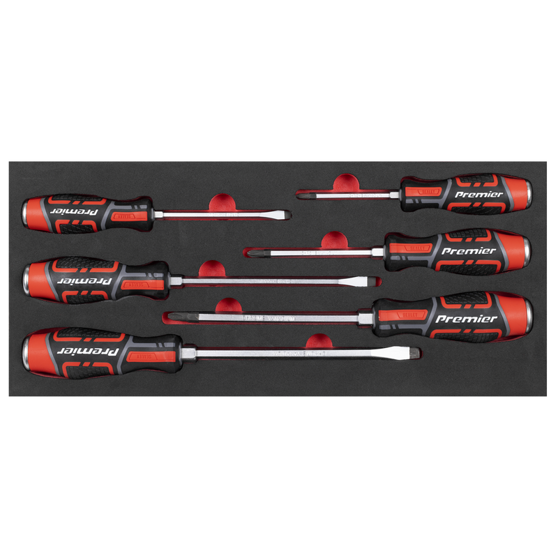 SEALEY TBT54 Premier Hammer-Thru Screwdriver Set with Tool Tray 6pc