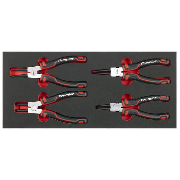 Sealey TBT57 Circlip Pliers Set with Tool Tray 4pc