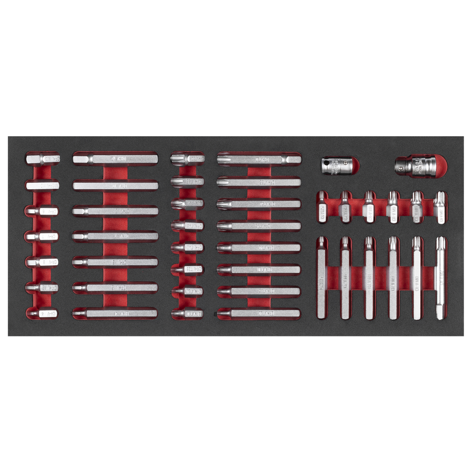 Sealey TBT60 TRX-Star*, Hex & Spline Bit Set with Tool Tray 44pc
