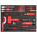 Sealey TBT66 Premier Striking, Pry Bar, Hacksaw & Impact Screwdriver Set with Tool Tray 39pc