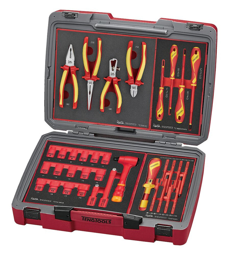 Teng Tools TC-6TE04 MECCA PRO TC-6 FOAM Electrician Tool Kit 36 Pieces