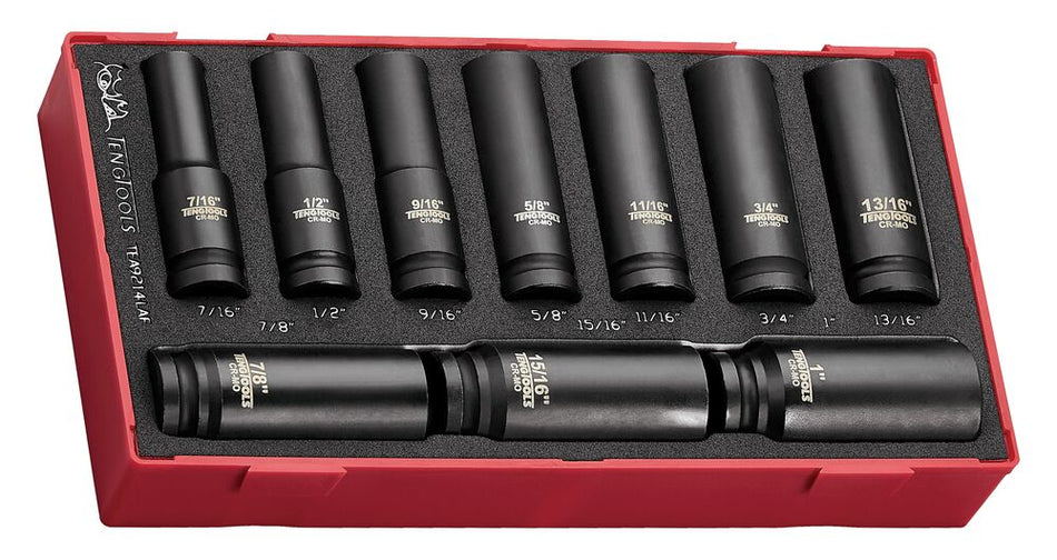 Teng Tools TEA9214LAF 1/2" Deep Impact Socket Set AF DIN FOAM1 14 Pieces