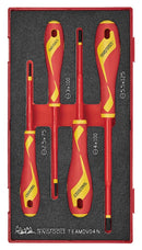 Teng Tools TEAMDV04N Insulated Screwdriver Set Flat FOAM1 4 Pieces