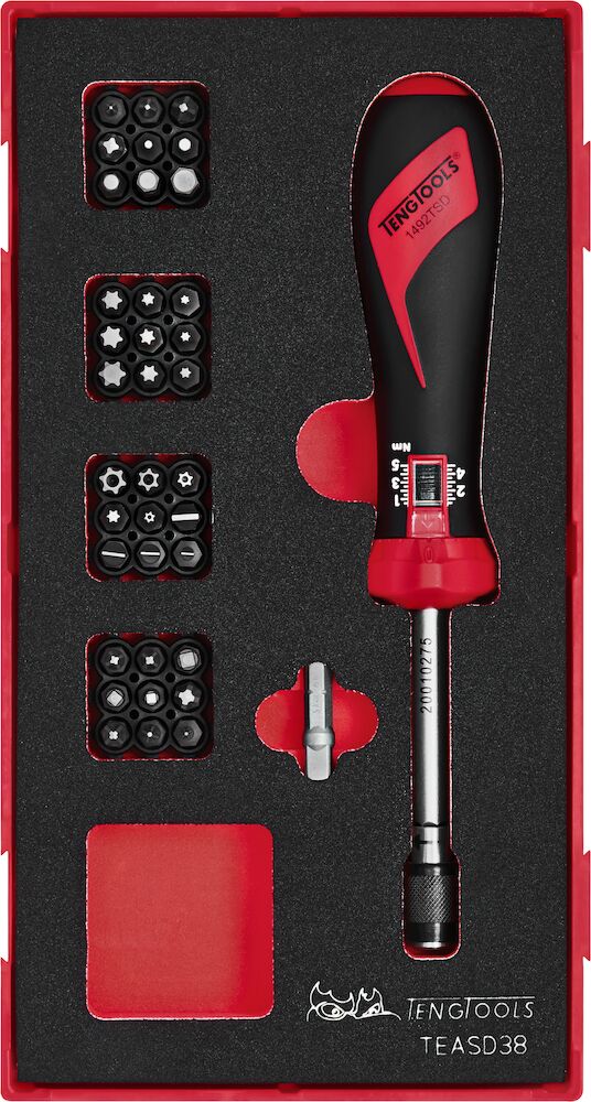 Teng Tools TEASD38 Torque Screwdriver Set FOAM1 38 Pieces