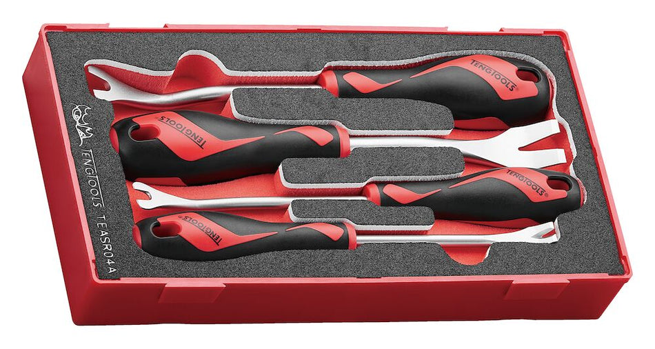 Teng Tools TEASR04A Trim & panel fastener clip removal set FOAM1 4 pcs