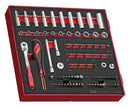 Teng Tools TED1489 1/4" Socket Set 6 pt FOAM2 89 Pieces