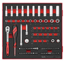 Teng Tools TED1489 1/4" Socket Set 6 pt FOAM2 89 Pieces