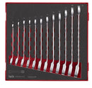 Teng Tools TED6512R Ratcheting Combination Spanner Set R FOAM2 12 Pieces